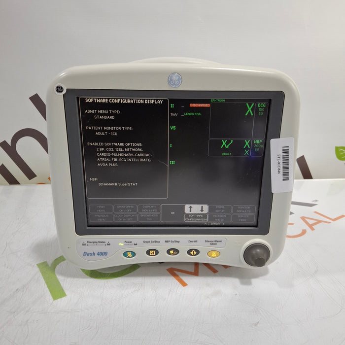 GE Healthcare Dash 4000 - Masimo SpO2 Patient Monitor