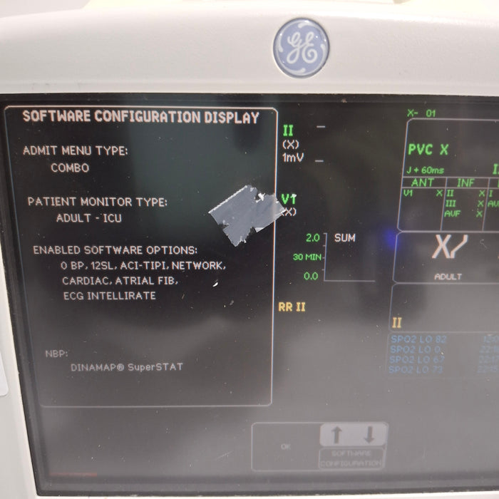 GE Healthcare Dash 3000 - Masimo SpO2 Patient Monitor