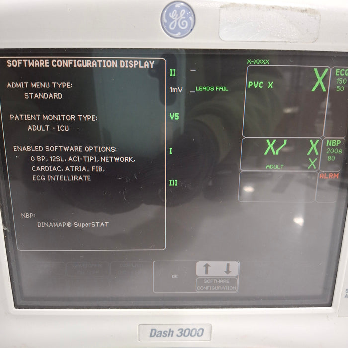 GE Healthcare Dash 3000 - Masimo SpO2 Patient Monitor