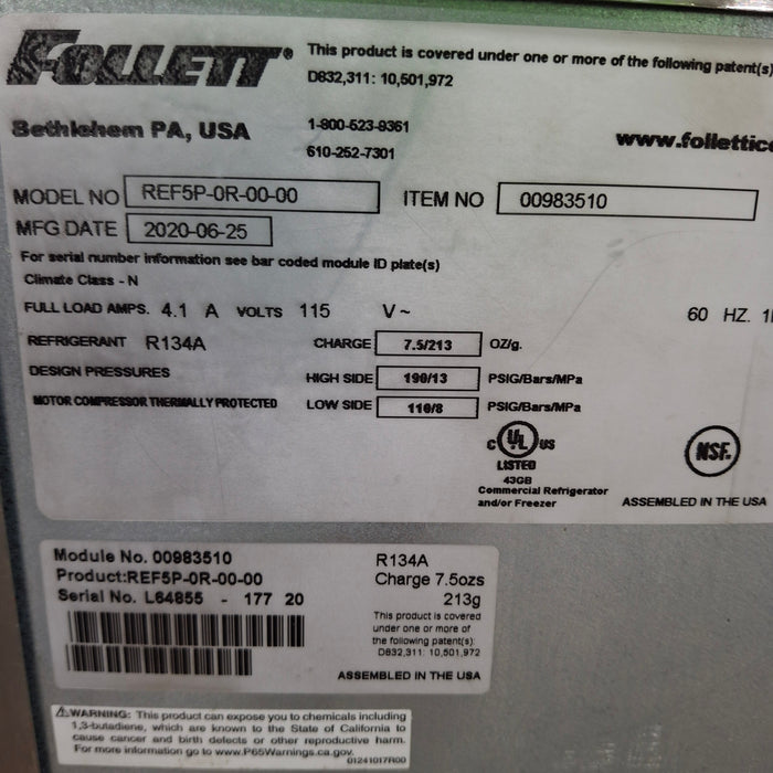 Follett Corp REF5P Undercounter Medical Refrigerator