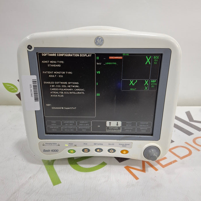 GE Healthcare Dash 4000 - Masimo SpO2 Patient Monitor