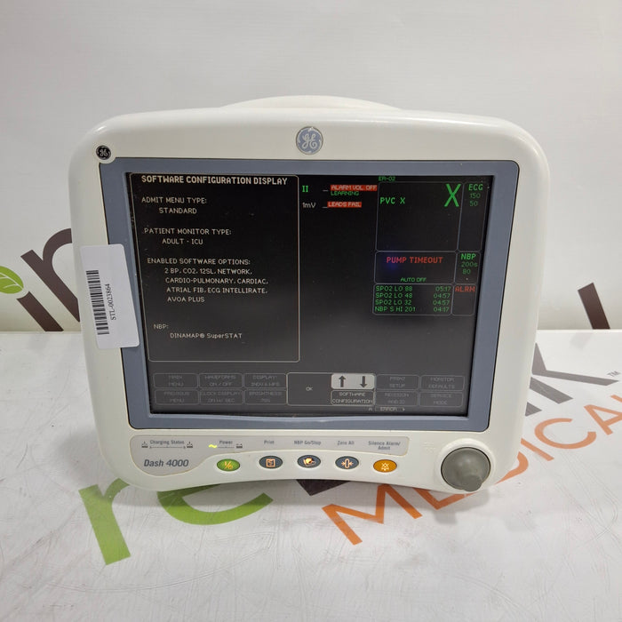 GE Healthcare Dash 4000 - Masimo SpO2 Patient Monitor