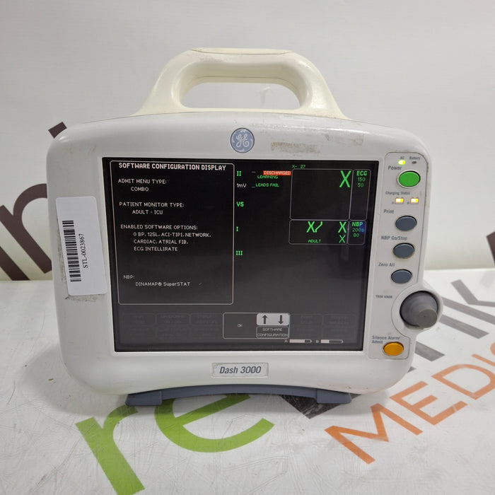 GE Healthcare Dash 3000 - Masimo SpO2 Patient Monitor