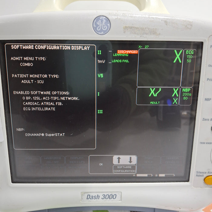 GE Healthcare Dash 3000 - Masimo SpO2 Patient Monitor