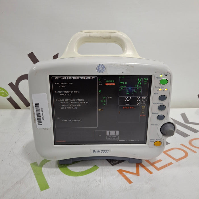 GE Healthcare Dash 3000 - Masimo SpO2 Patient Monitor