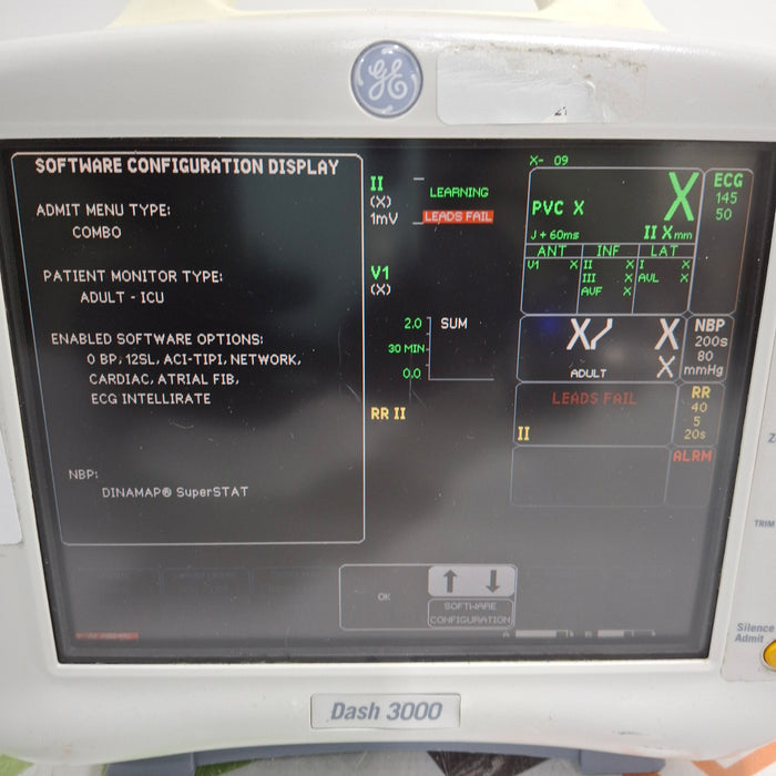 GE Healthcare Dash 3000 - Masimo SpO2 Patient Monitor