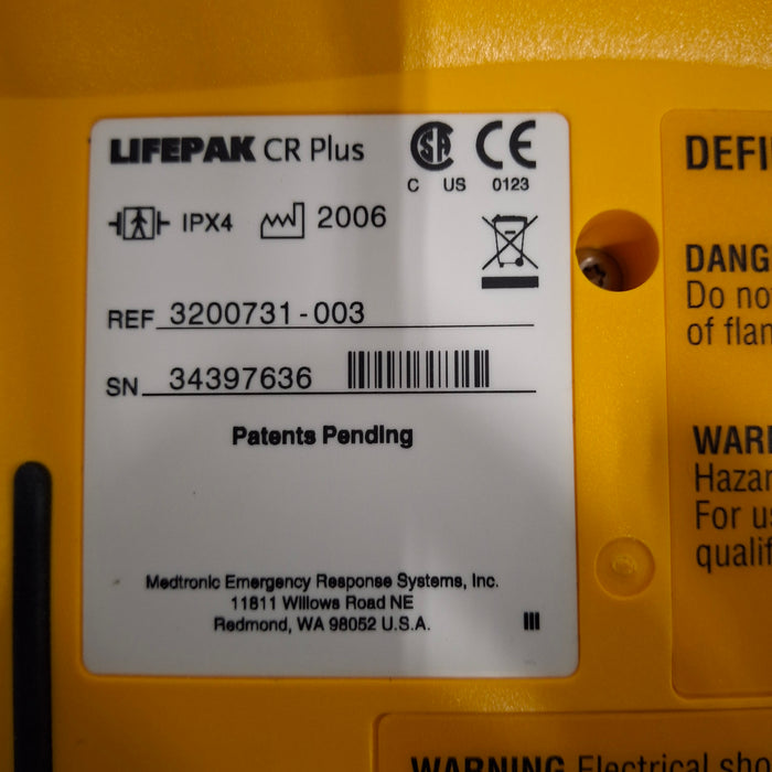 Medtronic LifePak CR Plus Defibrillator