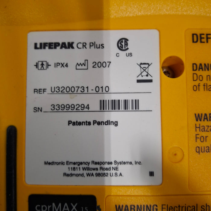 Medtronic LifePak CR Plus Defibrillator