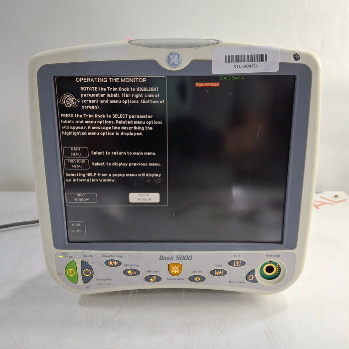 GE Healthcare Dash 5000 - GE/Nellcor SpO2 Patient Monitor