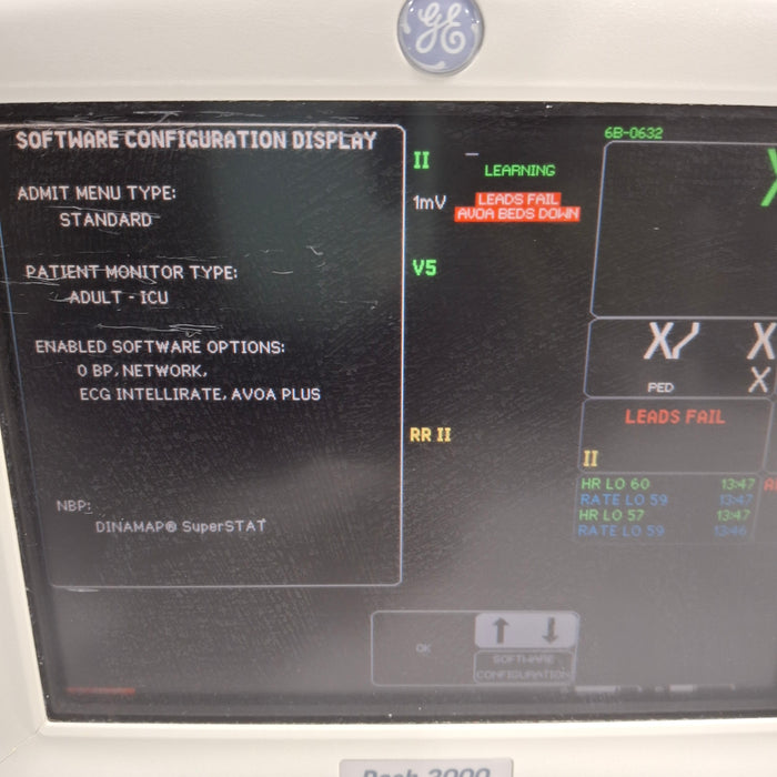 GE Healthcare Dash 3000 - Masimo SpO2 Patient Monitor