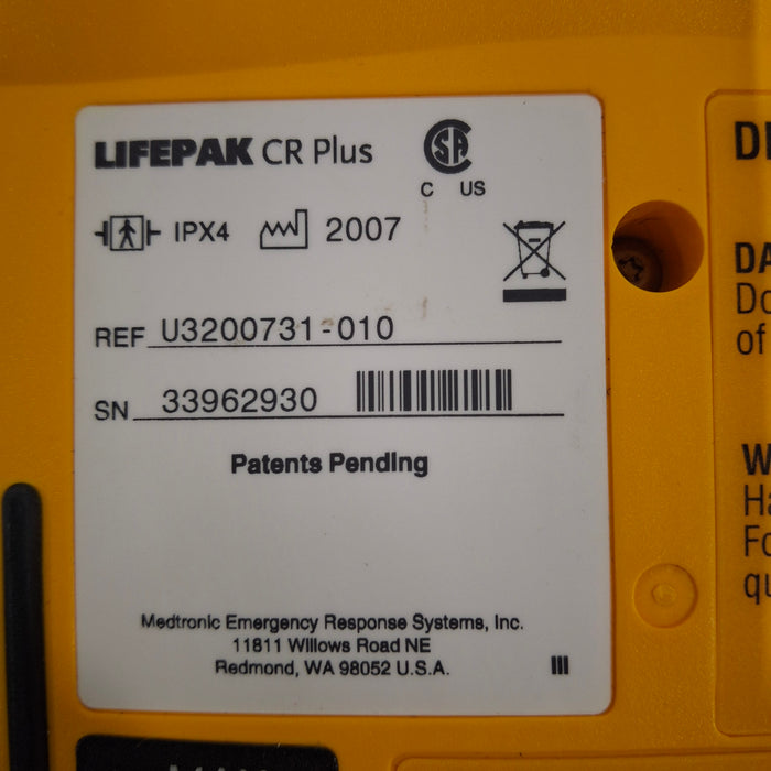 Medtronic LifePak CR Plus Defibrillator