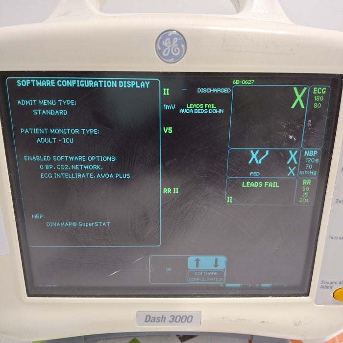 GE Healthcare Dash 3000 - Masimo SpO2 Patient Monitor