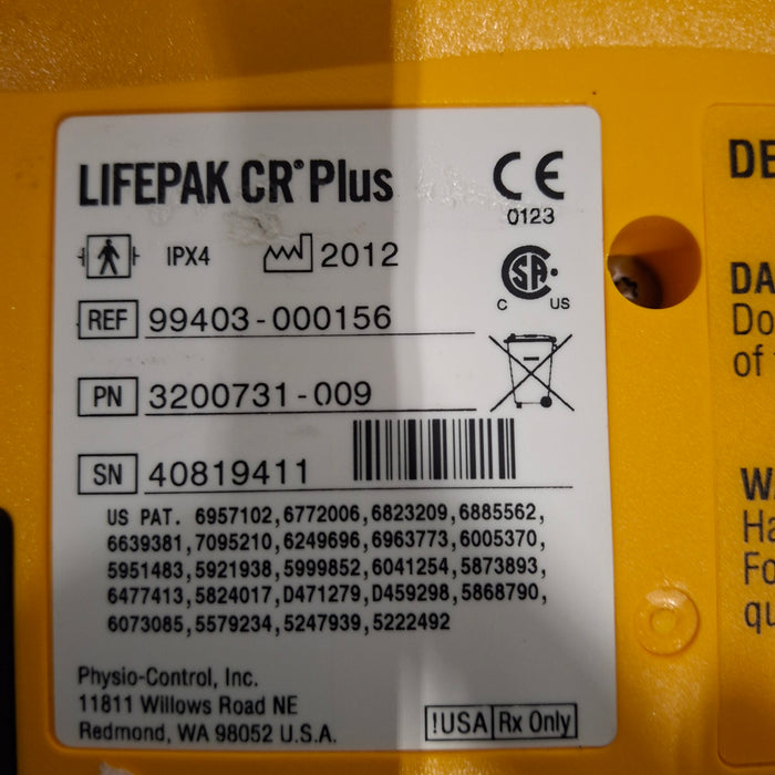 Medtronic LifePak CR Plus Defibrillator