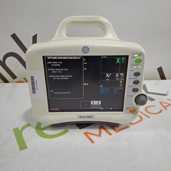 GE Healthcare Dash 3000 - Masimo SpO2 Patient Monitor