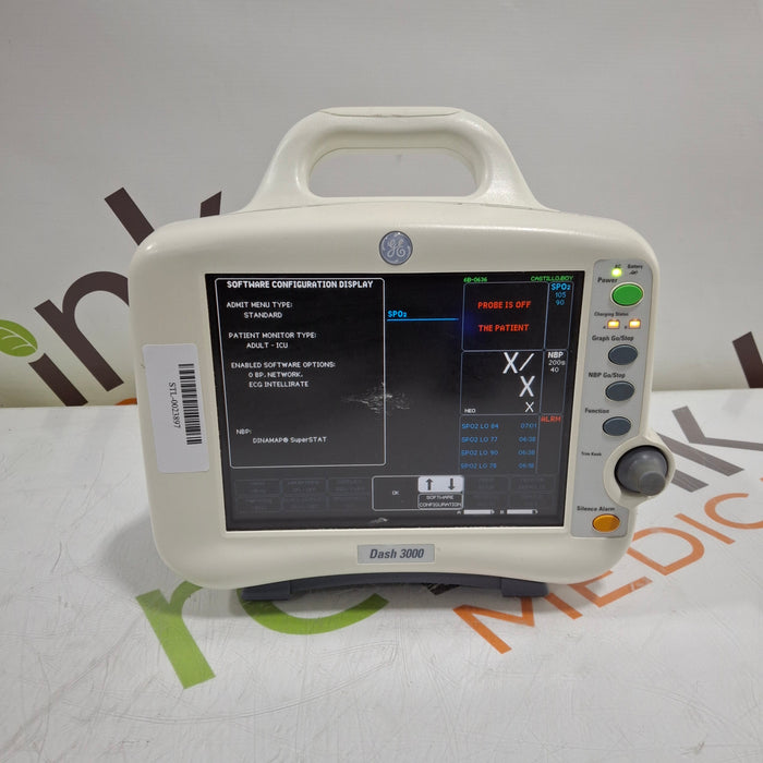 GE Healthcare Dash 3000 - Masimo SpO2 Patient Monitor