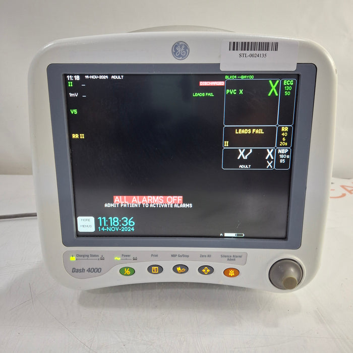 GE Healthcare Dash 4000 - Masimo SpO2 Patient Monitor