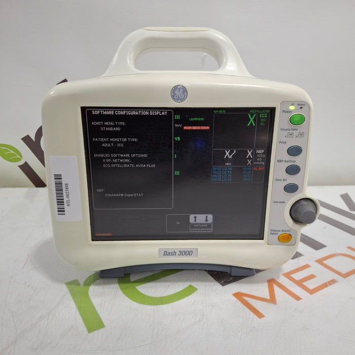 GE Healthcare Dash 3000 - Masimo SpO2 Patient Monitor