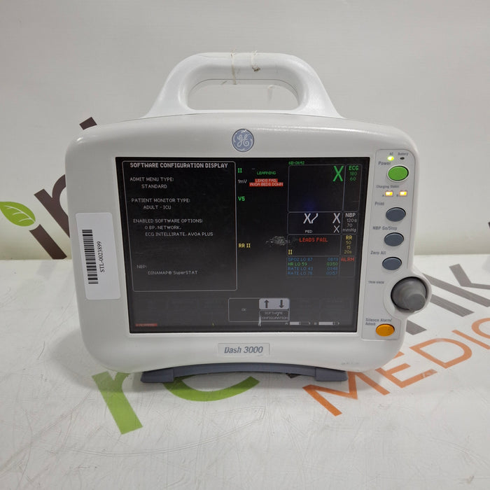 GE Healthcare Dash 3000 - Masimo SpO2 Patient Monitor