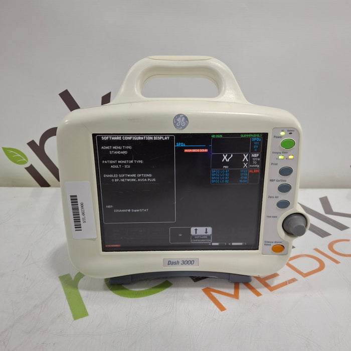 GE Healthcare Dash 3000 - Masimo SpO2 Patient Monitor