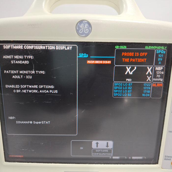 GE Healthcare Dash 3000 - Masimo SpO2 Patient Monitor