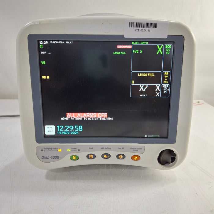 GE Healthcare Dash 4000 - Masimo SpO2 Patient Monitor