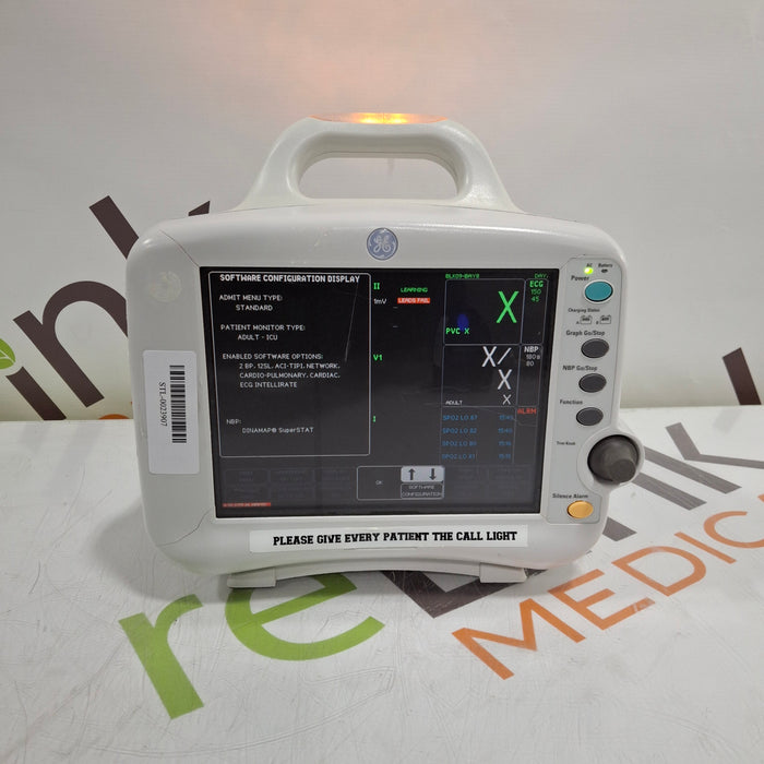 GE Healthcare Dash 3000 - Masimo SpO2 Patient Monitor