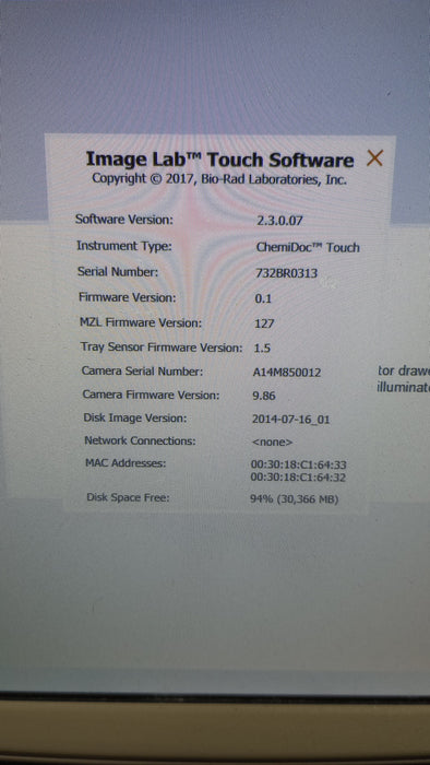 Bio-Rad Bio-Rad ChemiDoc Touch Imaging System Research Lab reLink Medical