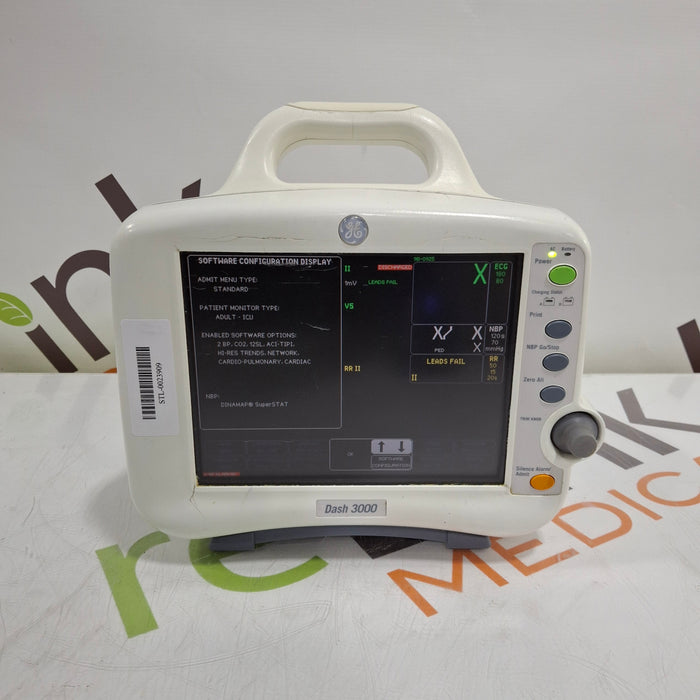 GE Healthcare Dash 3000 - Masimo SpO2 Patient Monitor