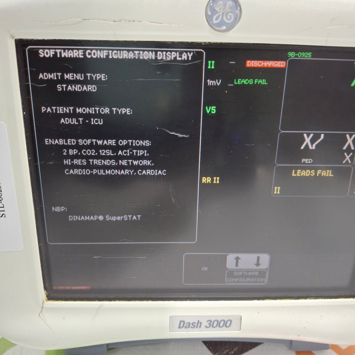 GE Healthcare Dash 3000 - Masimo SpO2 Patient Monitor