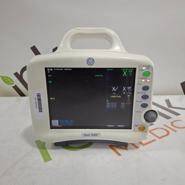 GE Healthcare Dash 3000 - Masimo SpO2 Patient Monitor