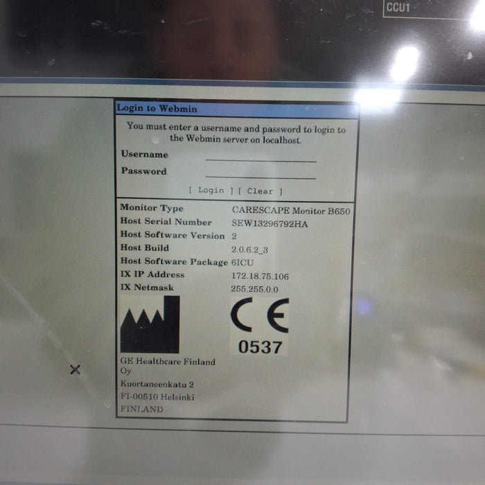 GE Healthcare Carescape B650 Patient Monitor