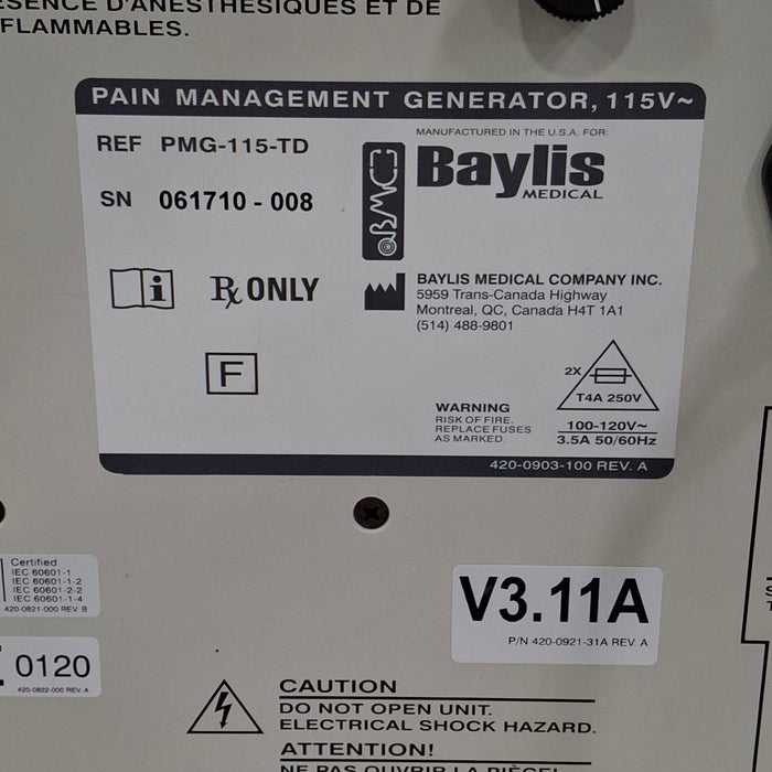 Baylis PMG-115-TD Pain Management Generator