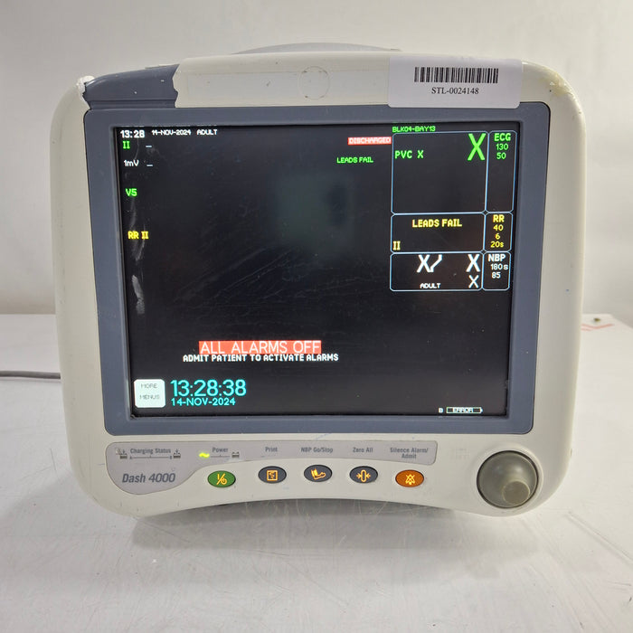 GE Healthcare Dash 4000 - Masimo SpO2 Patient Monitor