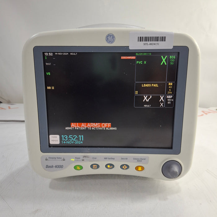 GE Healthcare Dash 4000 - Masimo SpO2 Patient Monitor