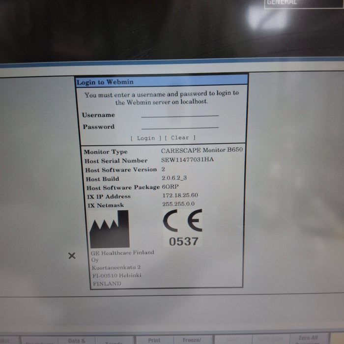 GE Healthcare Carescape B650 Patient Monitor
