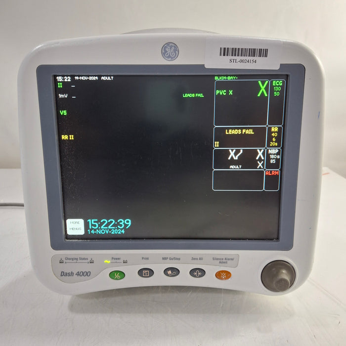 GE Healthcare Dash 4000 - Masimo SpO2 Patient Monitor