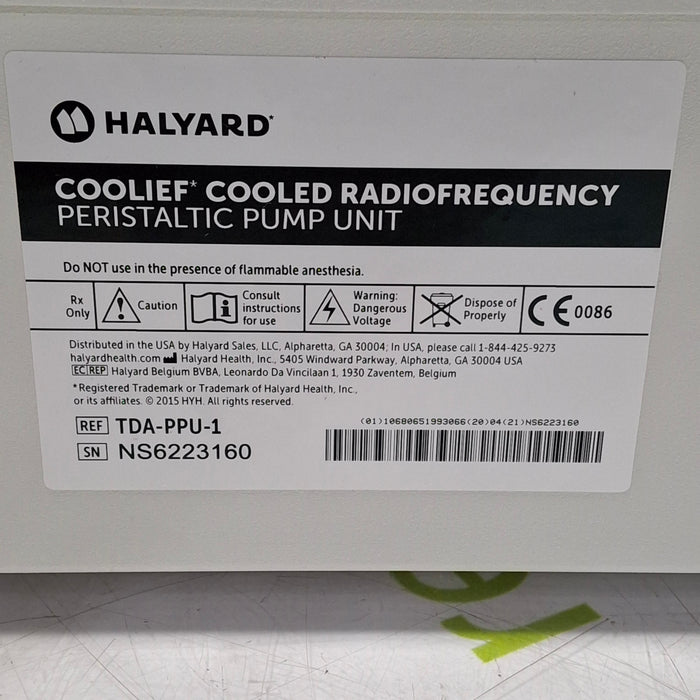 Halyard Health, Inc. Coolief Cooled Radiofrequency Peristaltic Pump Unit