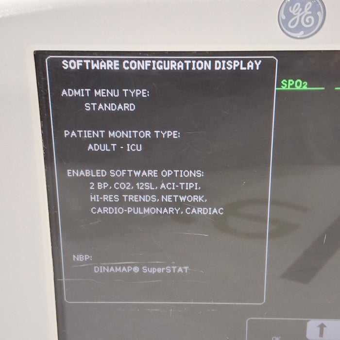 GE Healthcare Dash 3000 - Masimo SpO2 Patient Monitor