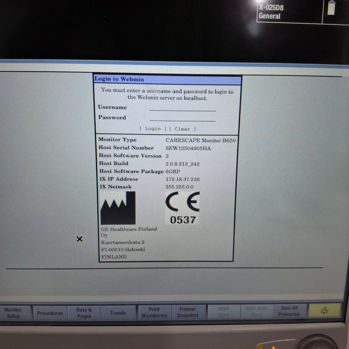 GE Healthcare Carescape B650 Patient Monitor