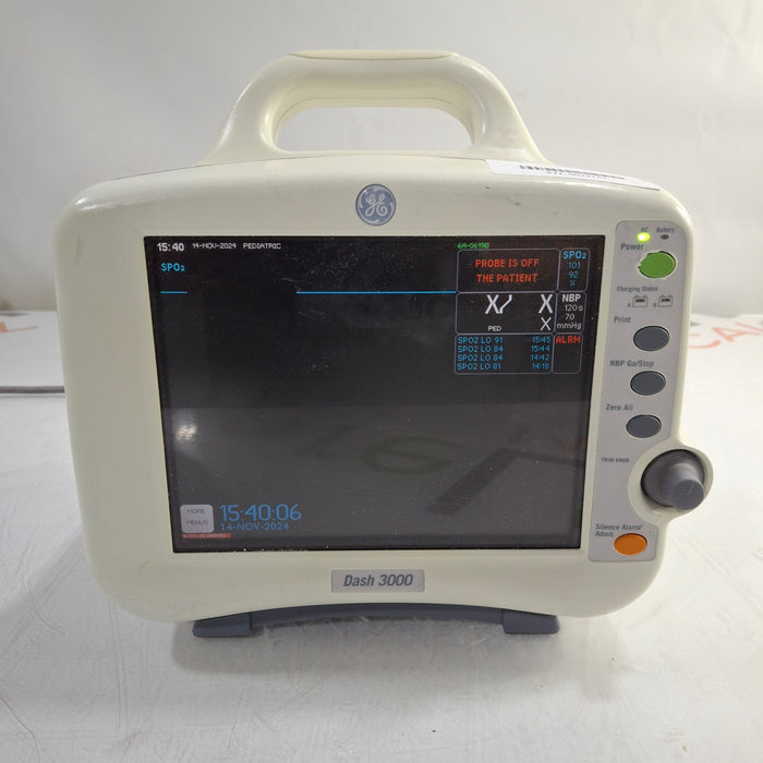 GE Healthcare Dash 3000 - Masimo SpO2 Patient Monitor