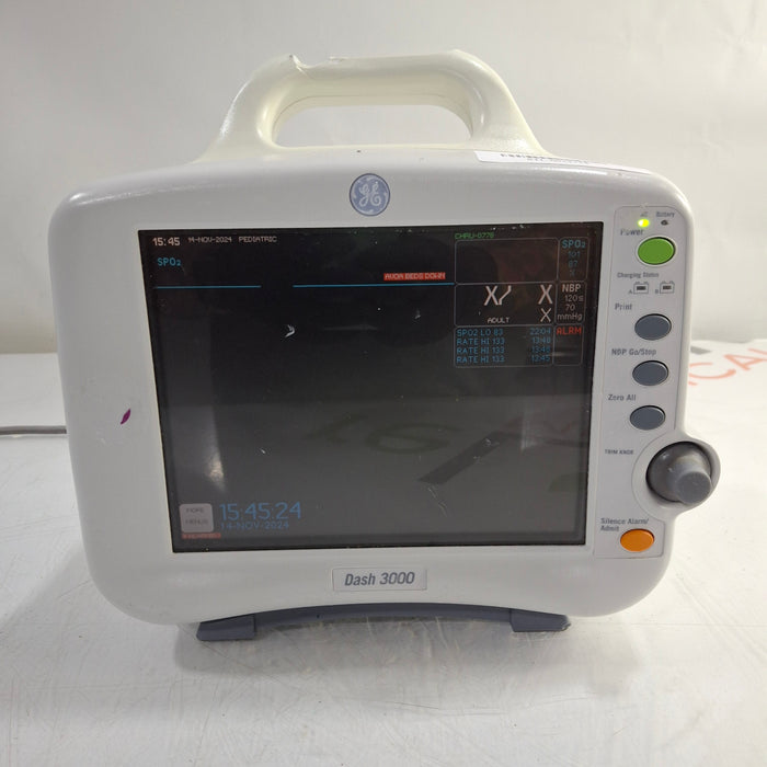 GE Healthcare Dash 3000 - Masimo SpO2 Patient Monitor