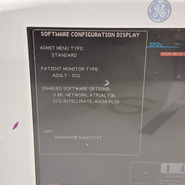 GE Healthcare Dash 3000 - Masimo SpO2 Patient Monitor