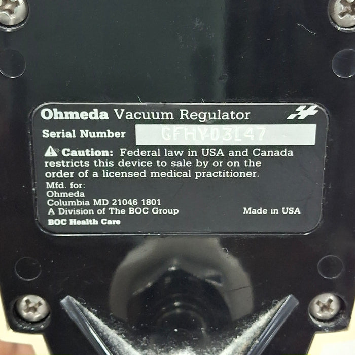 Ohmeda Medical Vacuum Regulator