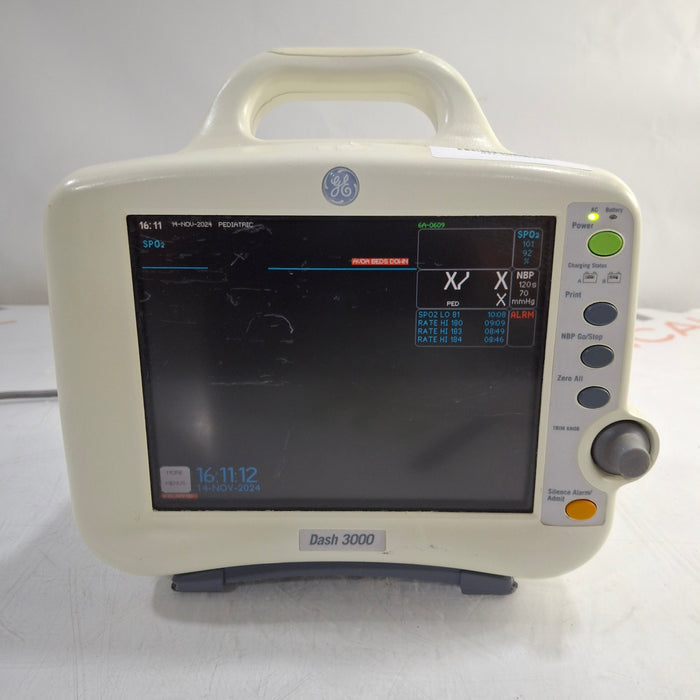 GE Healthcare Dash 3000 - Masimo SpO2 Patient Monitor