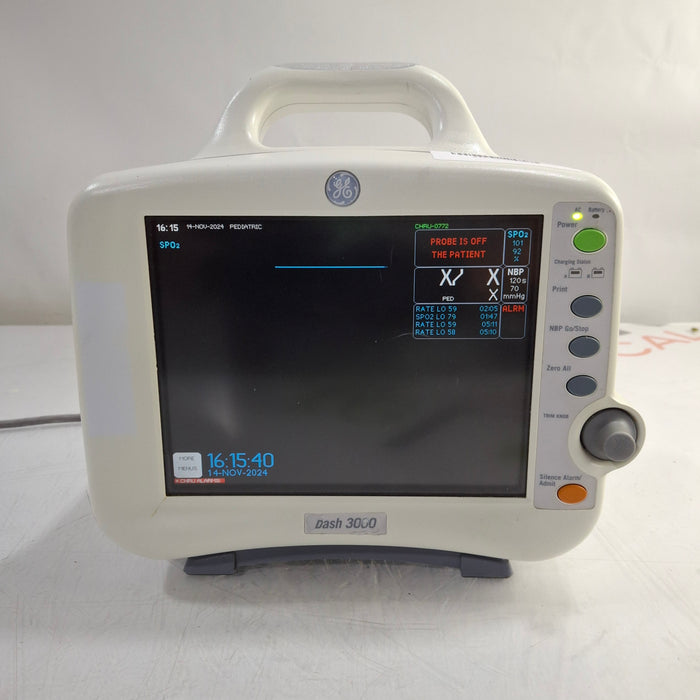 GE Healthcare Dash 3000 - Masimo SpO2 Patient Monitor