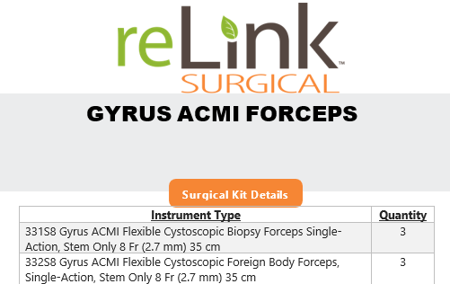 Gyrus Acmi, Inc. 331S8/332S8 Flexible Cystoscopic Biopsy Forceps Single-Action,