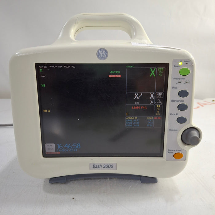 GE Healthcare Dash 3000 - Masimo SpO2 Patient Monitor