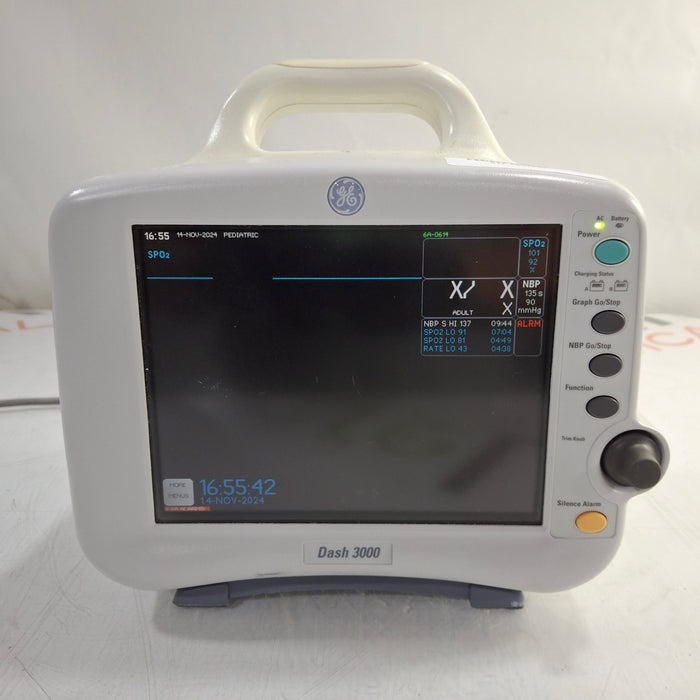 GE Healthcare Dash 3000 - Masimo SpO2 Patient Monitor