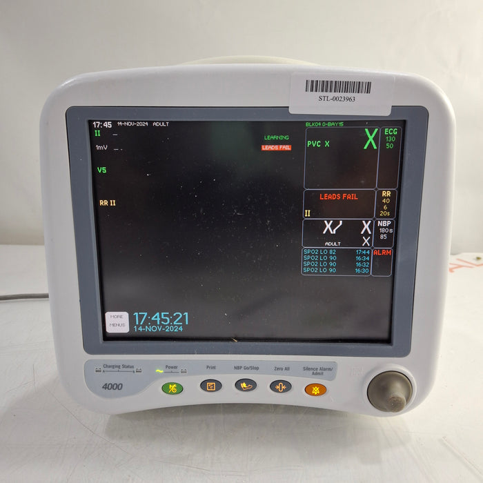 GE Healthcare Dash 4000 - Masimo SpO2 Patient Monitor