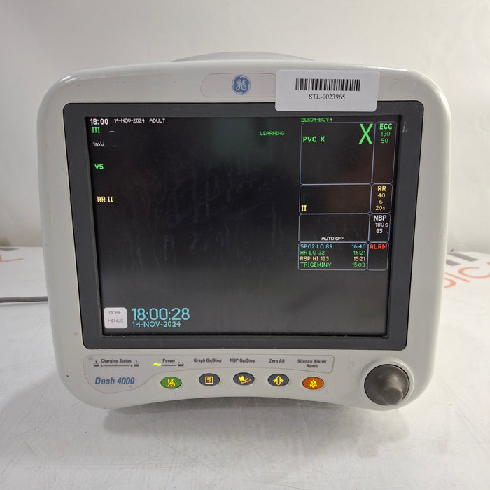 GE Healthcare Dash 4000 - Masimo SpO2 Patient Monitor